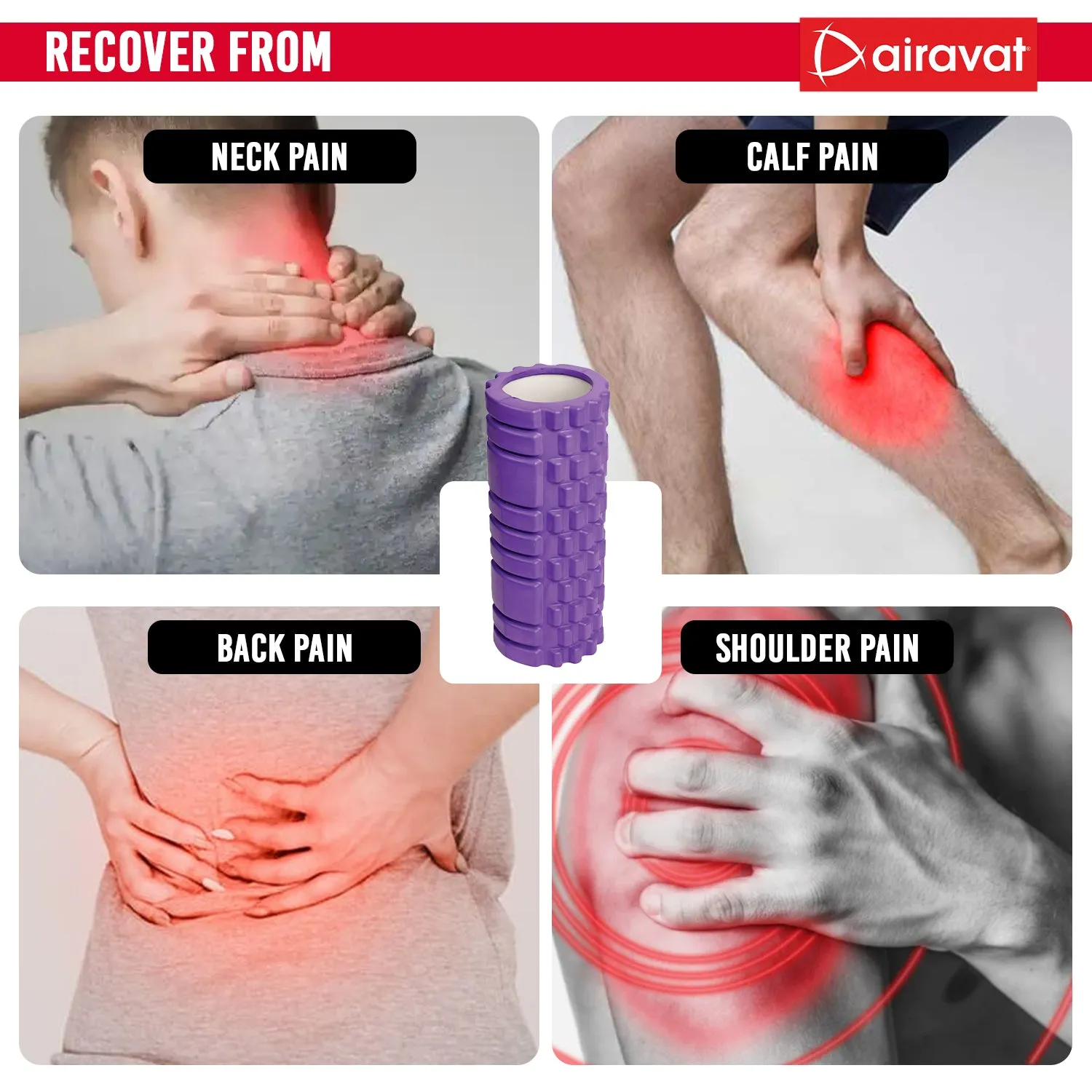 AIRAVAT FOAM ROLLER HOLLOW 33CM