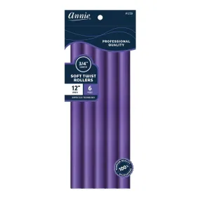 Annie 3/4"x12" Soft Twist Rollers 5pcs - Purple #1259