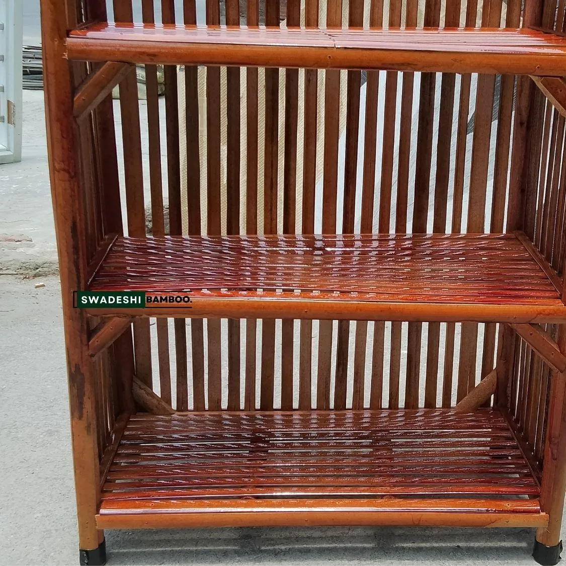 Bamboo 3-Tier Shoe & Utility Rack - Medium 22x12x24" for Home & Office
