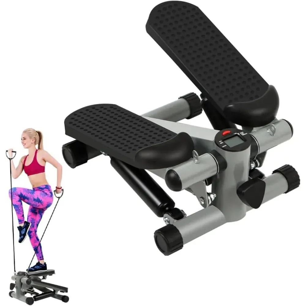 Compact Mini Stepper with Resistance Bands – Full Body Cardio, 330lbs Capacity