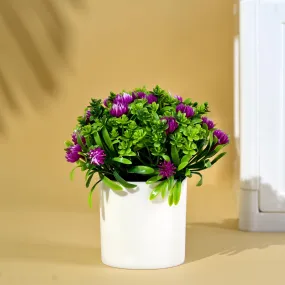 Homestic Artificial Plant|Plants for Home Décor|Natural Looking Plants with Pot|Plants for Office Décor|Artificial Flowers for Decoration|20 Headed Flower and Grass Balls|Multicolor