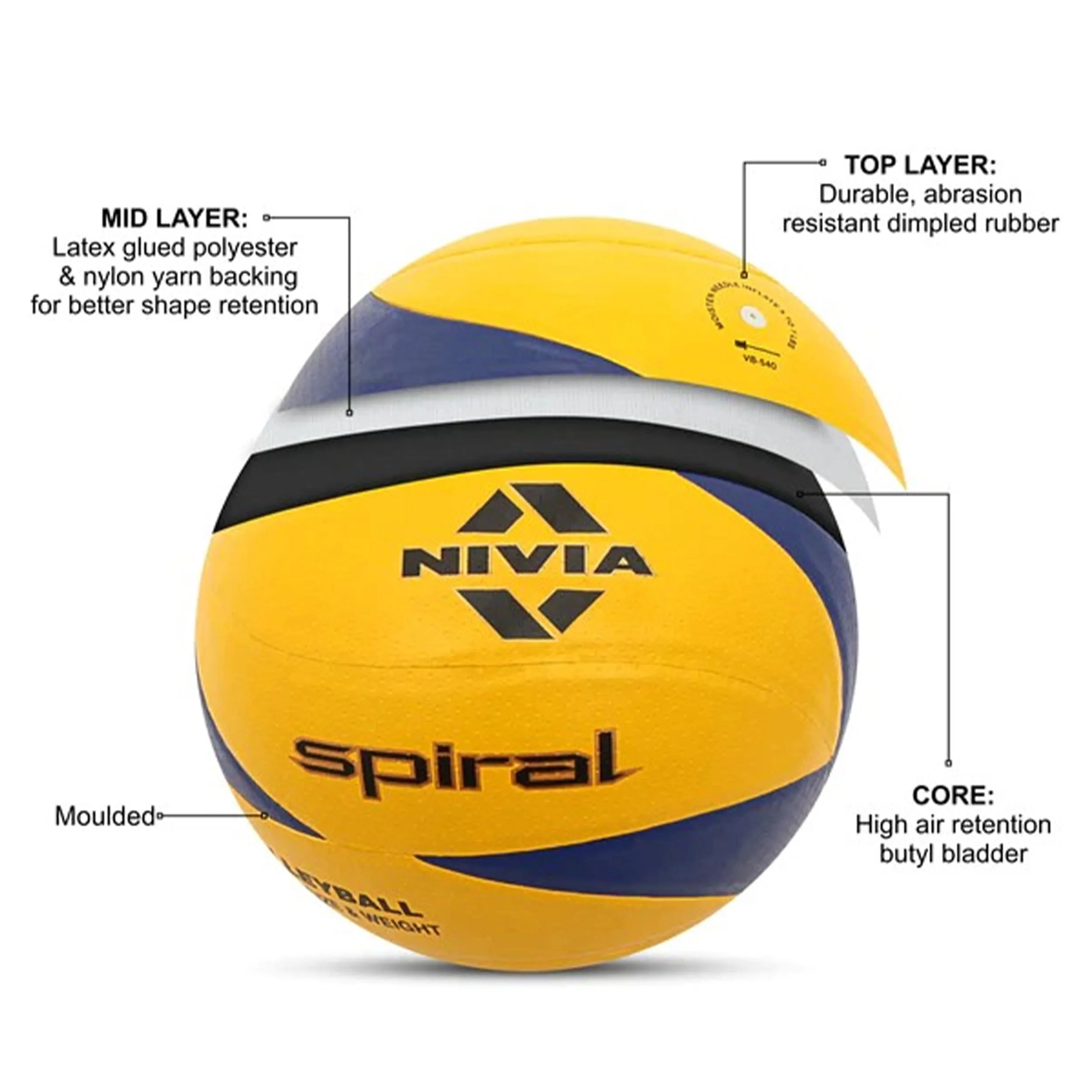 Nivia Spiral Volleyball (Multi Colour)